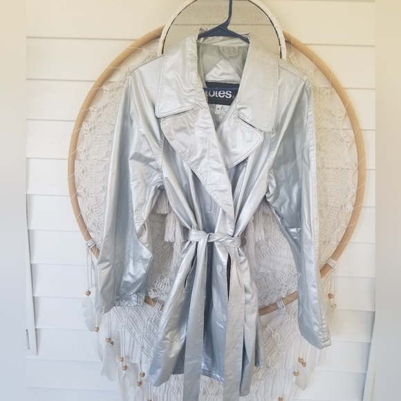 totes Jackets & Blazers - SALE TODAY Stylish Silver Metallic Rain Coat Size Medium
